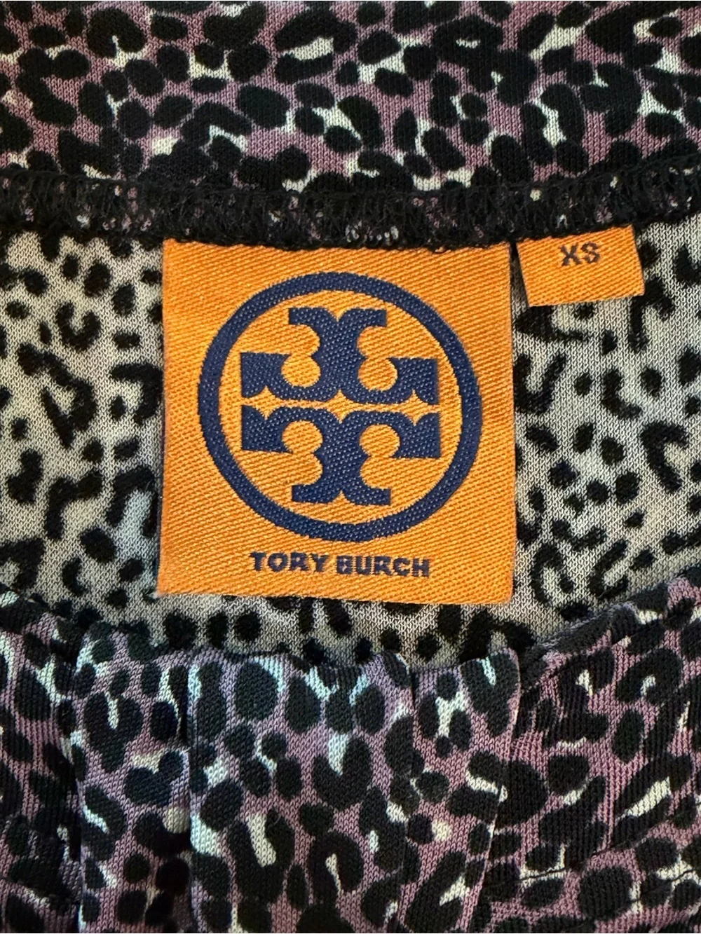 Tory Burch Leopard Print Long-Sleeve Belted Sheath Dress Purple Women’s Size XS